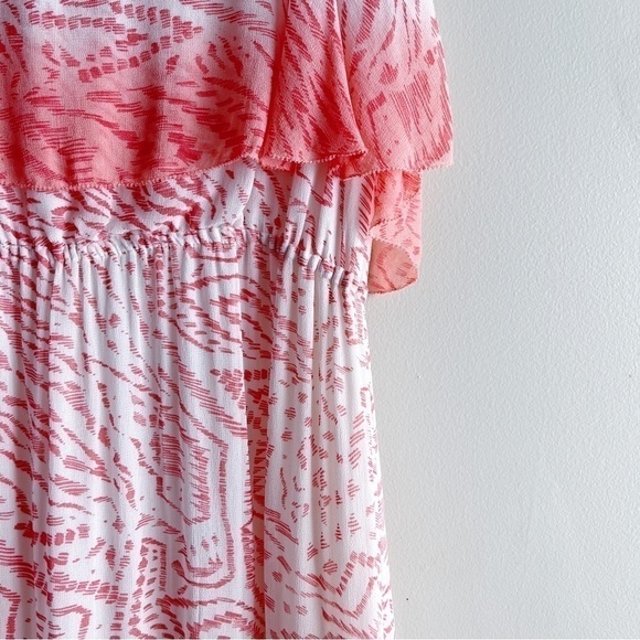 Anthropologie Sanctuary Sleeveless Flounce‎ Midi Dress in Pink & White, Size XS - Picture 6 of 10